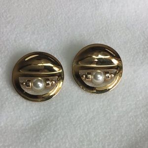 SALE Gold and Pearl Handmade Pierced Earrings BEST PRICE